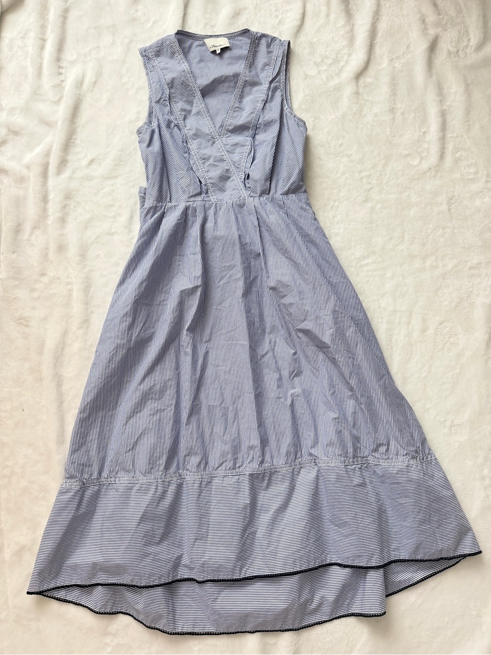 3.1 Phillip Lim Blue and White Striped Poplin 100% Cotton Dress